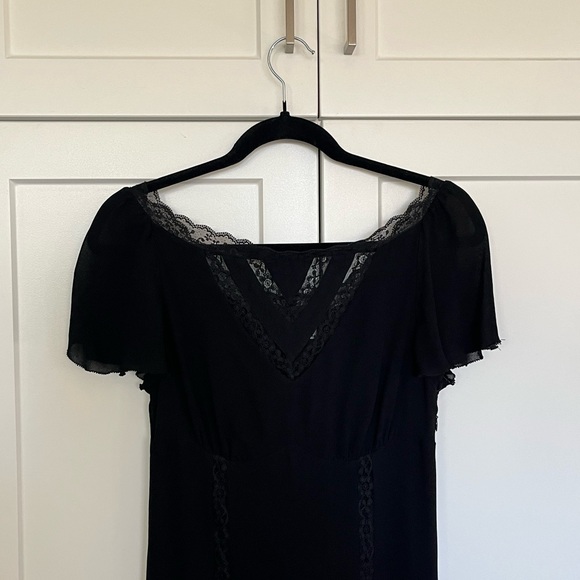Reformation Black Midi Dress with Lace Detail - Picture 4 of 4